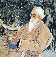 泰戈尔 -- 名言名句:果实的事业是尊贵的,花的事业是甜美的,但是让我们做叶的事业罢的意思