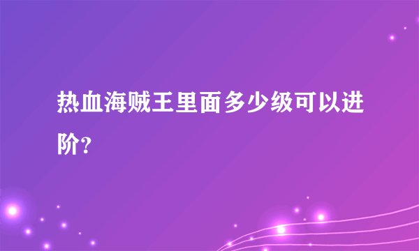 热血海贼王里面多少级可以进阶？
