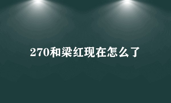 270和梁红现在怎么了