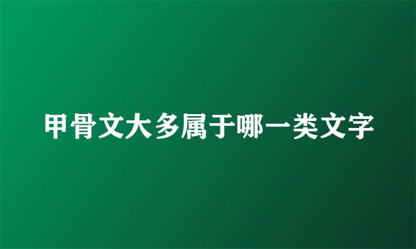 甲骨文大多属于哪一类文字