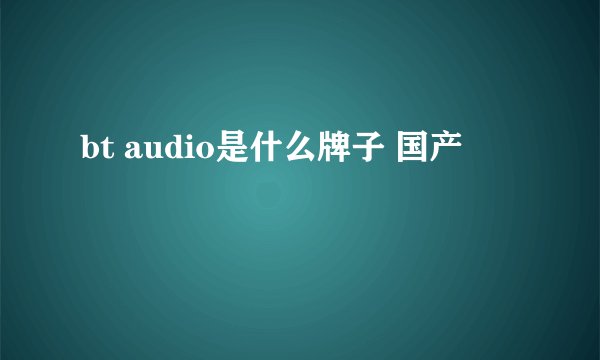 bt audio是什么牌子 国产