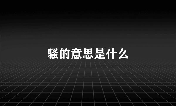 骚的意思是什么