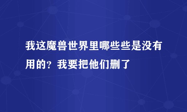 我这魔兽世界里哪些些是没有用的？我要把他们删了