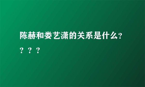 陈赫和娄艺潇的关系是什么？？？？
