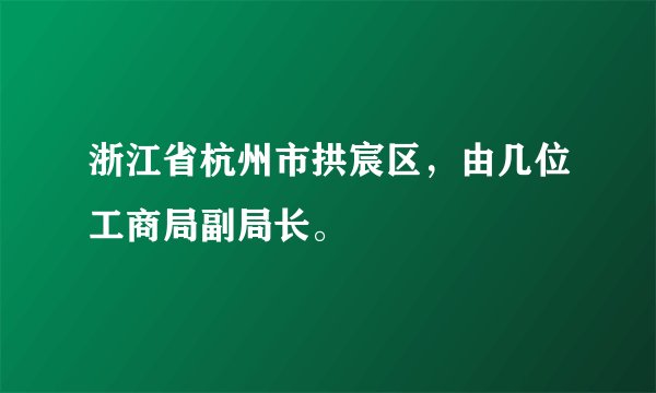浙江省杭州市拱宸区，由几位工商局副局长。