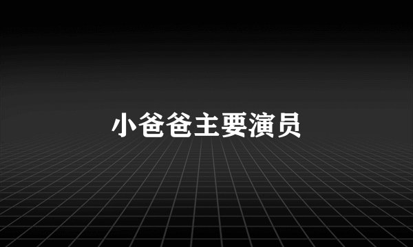 小爸爸主要演员
