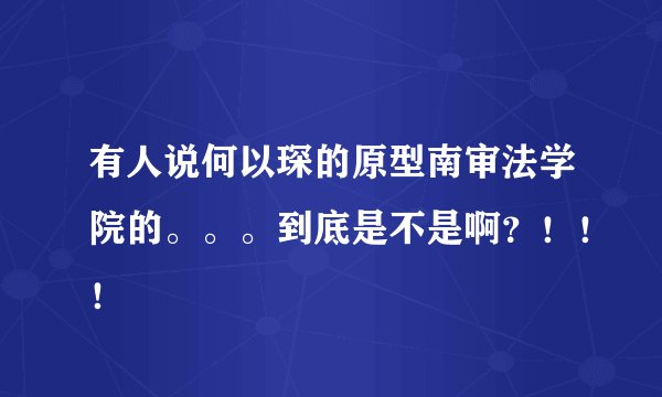 有人说何以琛的原型南审法学院的。。。到底是不是啊？！！！
