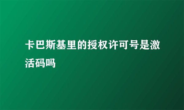 卡巴斯基里的授权许可号是激活码吗