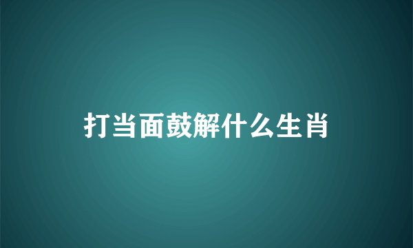 打当面鼓解什么生肖