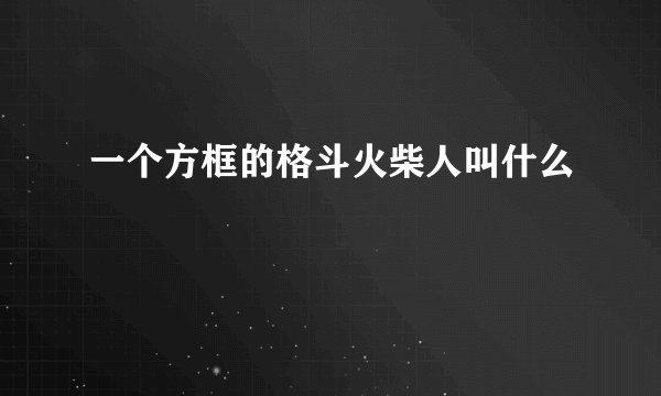 一个方框的格斗火柴人叫什么