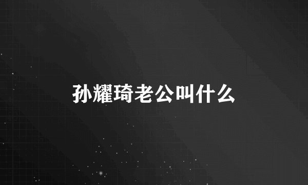 孙耀琦老公叫什么