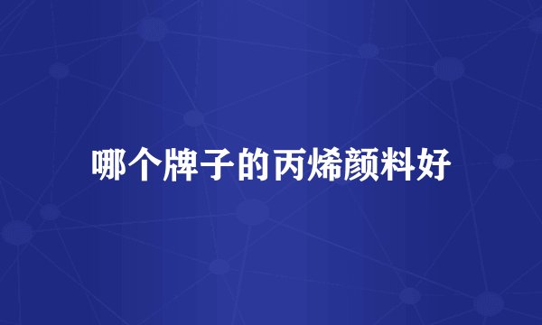 哪个牌子的丙烯颜料好