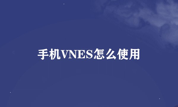 手机VNES怎么使用