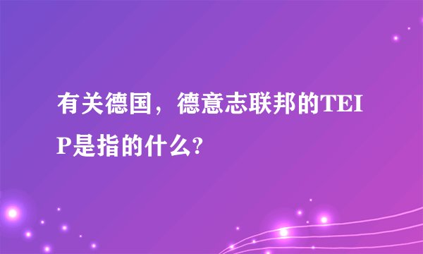 有关德国，德意志联邦的TEIP是指的什么?