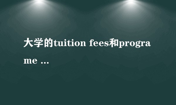大学的tuition fees和programe fees有什么区别?