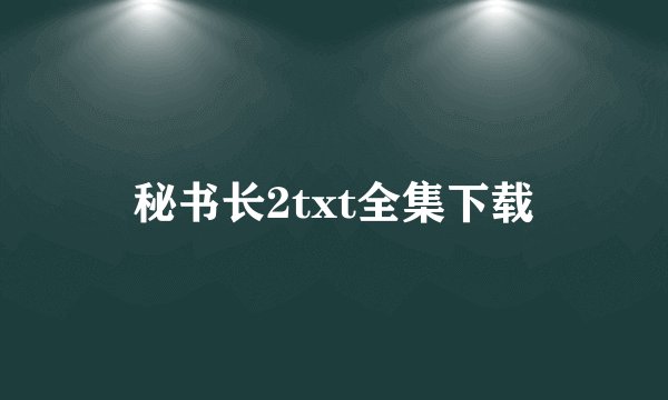 秘书长2txt全集下载