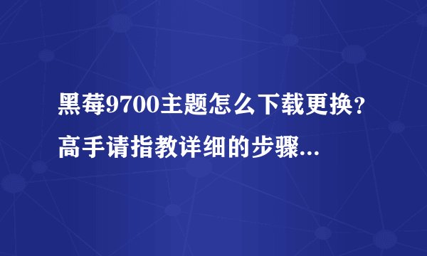 黑莓9700主题怎么下载更换？高手请指教详细的步骤！！谢了
