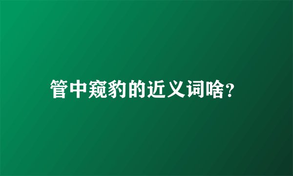 管中窥豹的近义词啥？