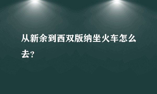 从新余到西双版纳坐火车怎么去？