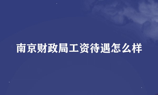 南京财政局工资待遇怎么样