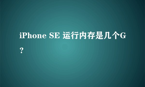 iPhone SE 运行内存是几个G？