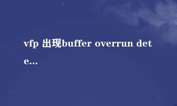 vfp 出现buffer overrun detected