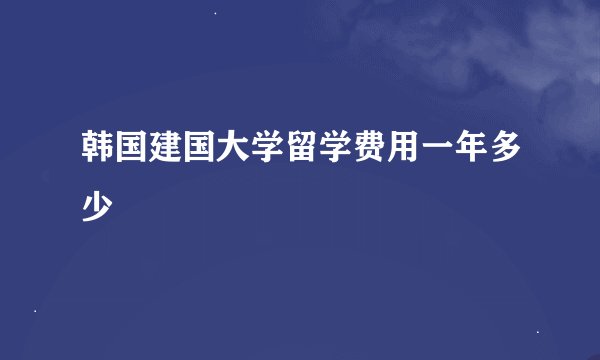 韩国建国大学留学费用一年多少