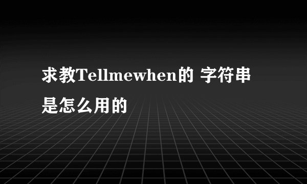 求教Tellmewhen的 字符串 是怎么用的