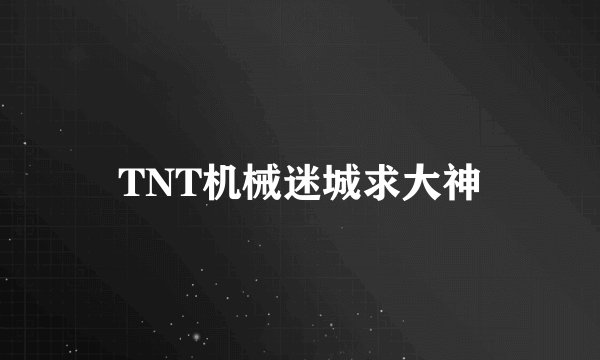 TNT机械迷城求大神