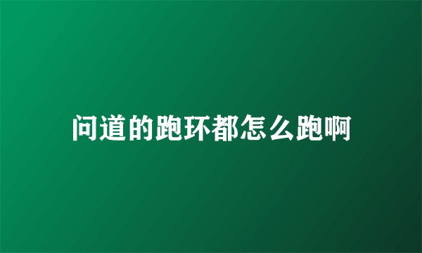 问道的跑环都怎么跑啊