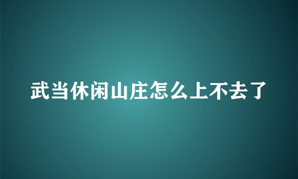 武当休闲山庄怎么上不去了