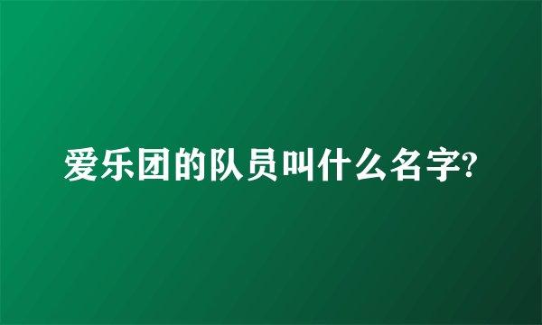 爱乐团的队员叫什么名字?