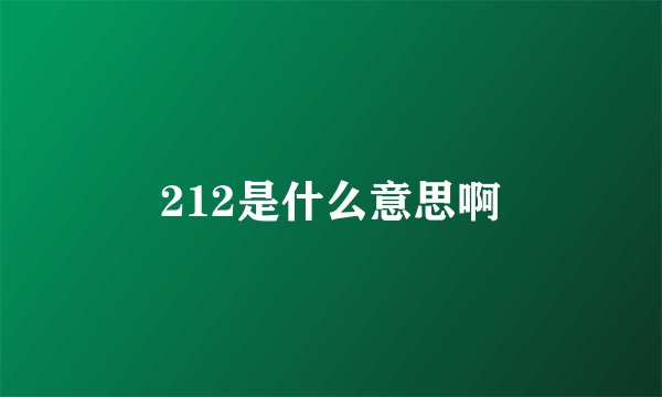 212是什么意思啊
