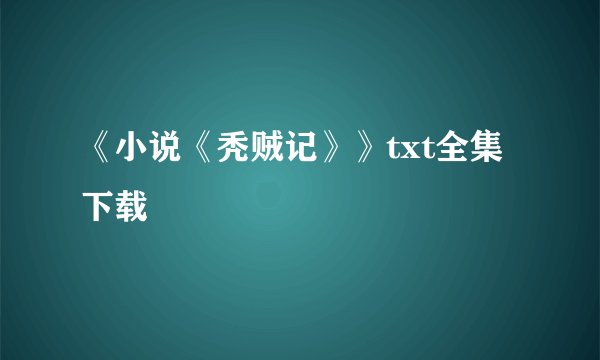 《小说《秃贼记》》txt全集下载