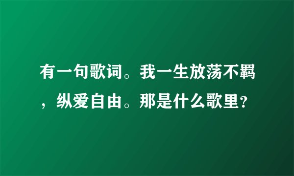 有一句歌词。我一生放荡不羁，纵爱自由。那是什么歌里？