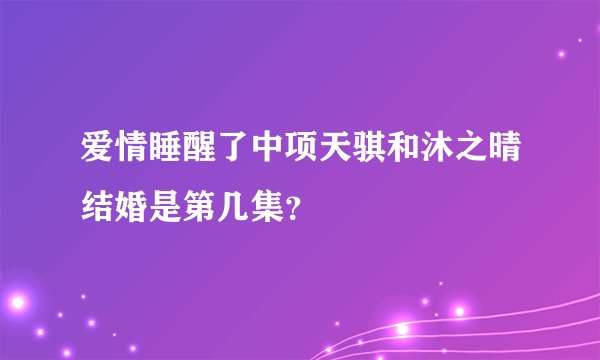 爱情睡醒了中项天骐和沐之晴结婚是第几集？