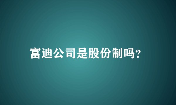 富迪公司是股份制吗？