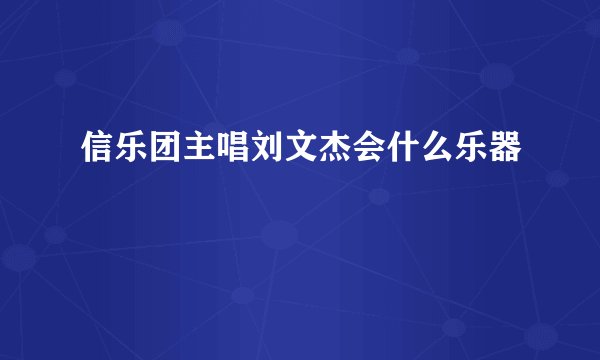 信乐团主唱刘文杰会什么乐器