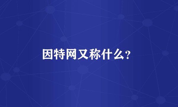 因特网又称什么？