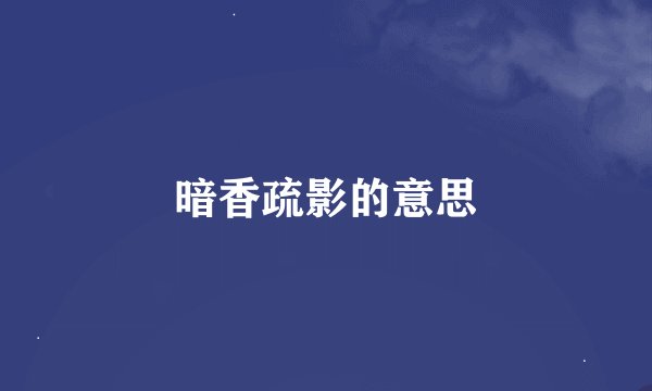 暗香疏影的意思