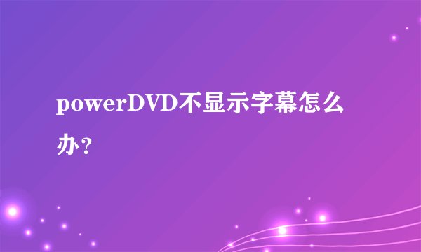 powerDVD不显示字幕怎么办？