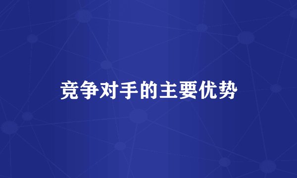 竞争对手的主要优势