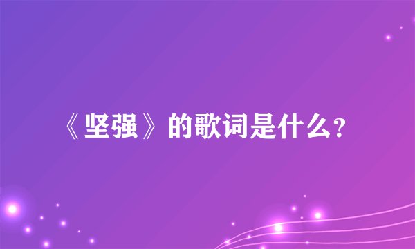 《坚强》的歌词是什么？