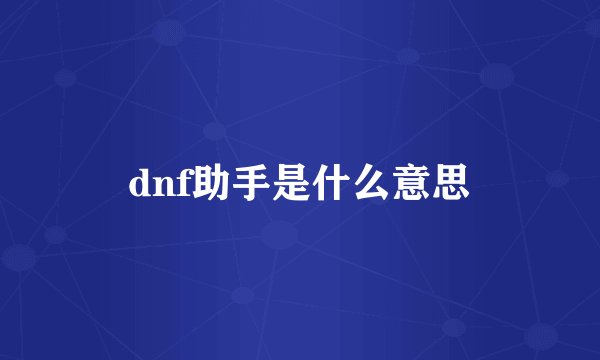 dnf助手是什么意思