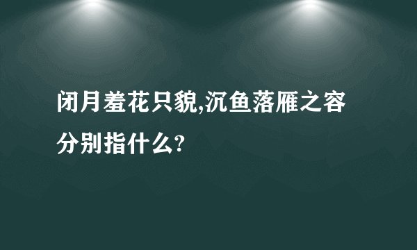闭月羞花只貌,沉鱼落雁之容分别指什么?
