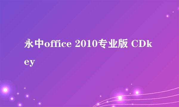 永中office 2010专业版 CDkey