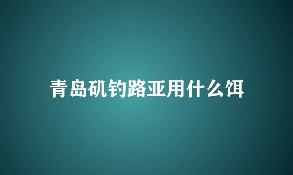 青岛矶钓路亚用什么饵