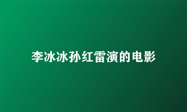 李冰冰孙红雷演的电影