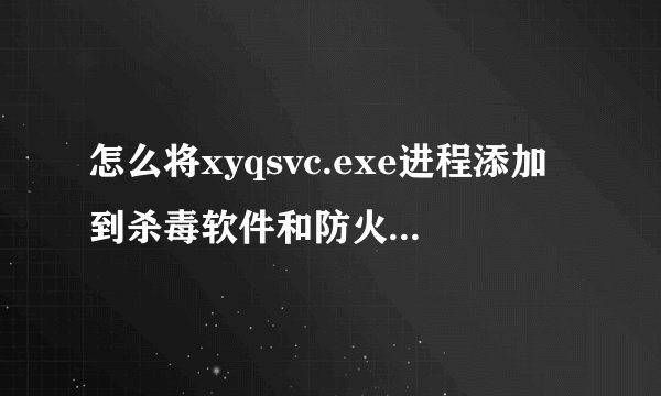 怎么将xyqsvc.exe进程添加到杀毒软件和防火墙的白名单中？（梦幻西游的问题）