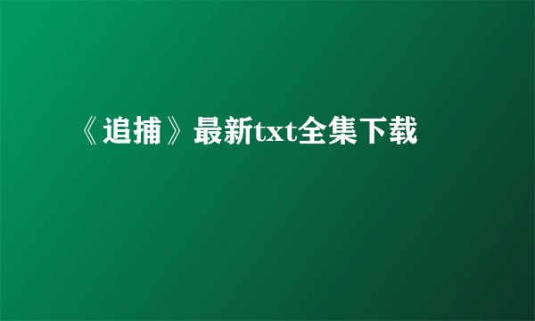 《追捕》最新txt全集下载